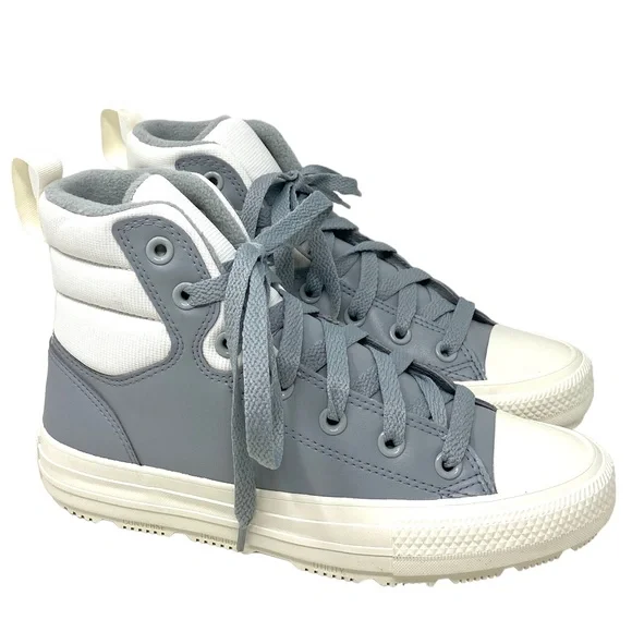 Converse CTAS Berkshire Boot High Top White Gray Women Leather Sneakers 172054C - Picture 3 of 10